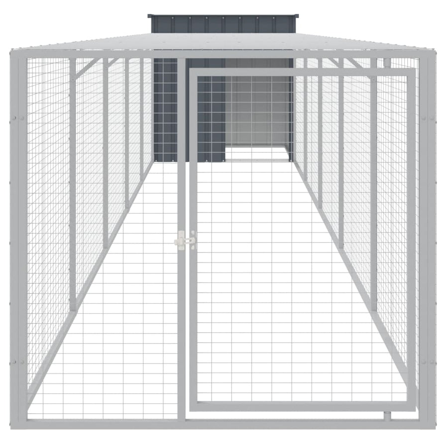 Chicken Cage with Run Anthracite 110x609x110cm Galvanised Steel
