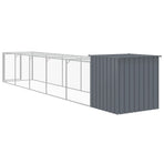 Chicken Cage with Run Anthracite 110x609x110cm Galvanised Steel