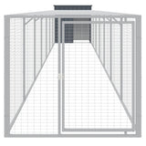 Chicken Cage with Run Anthracite 110x813x110 cm Galvanised Steel - Side View