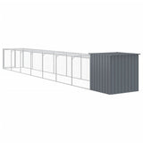 Chicken Cage with Run Anthracite 110x813x110 cm Galvanised Steel - 45-Degree Angle