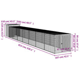 Chicken Cage with Run Anthracite 110x813x110 cm Galvanised Steel - Low Angle
