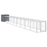 Chicken Cage with Run Anthracite 110x1017x110 cm Galvanised Steel - Front View