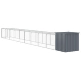 Chicken Cage with Run Anthracite 110x1017x110 cm Galvanised Steel - 45-Degree Angle