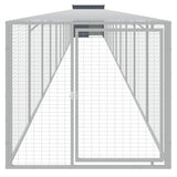 Chicken Cage with Run Anthracite 110x1221x110 cm Galvanised Steel - Side View