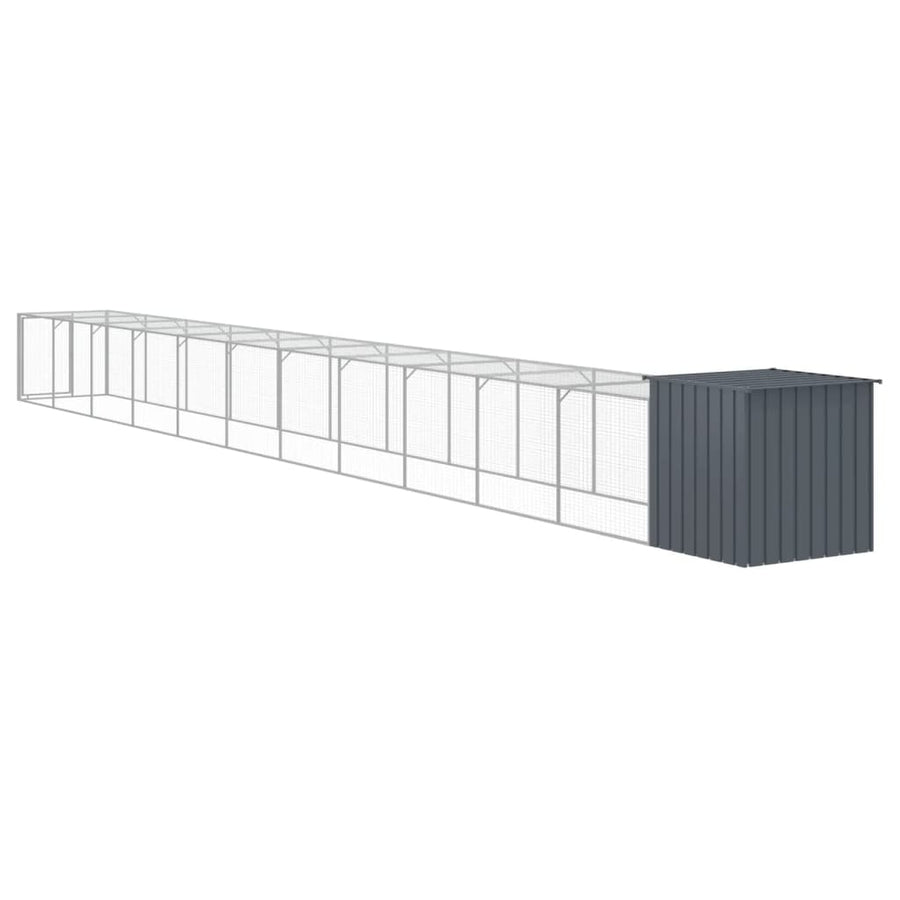 Chicken Cage with Run Anthracite 110x1221x110 cm