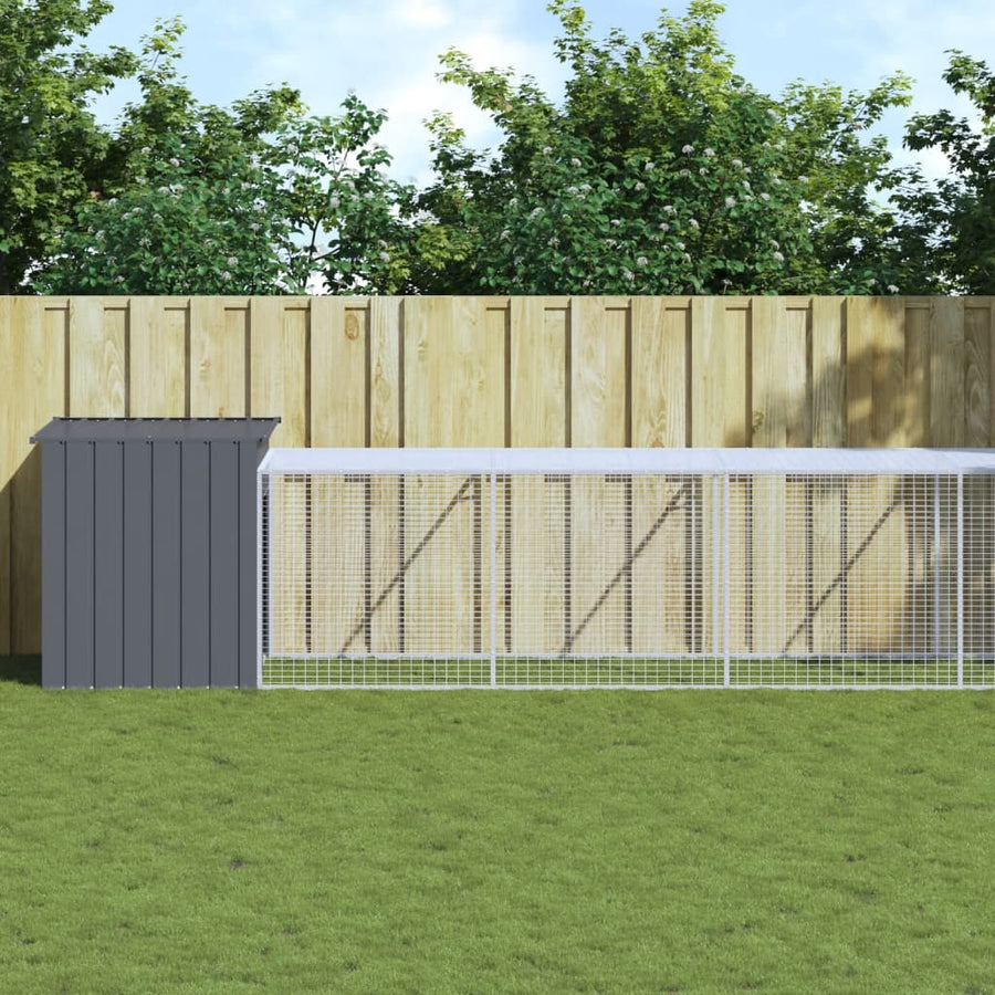 Chicken Cage with Run Anthracite 110x1221x110 cm