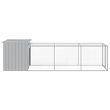 Chicken Cage with Run Light Grey 110x405x110 cm Galvanised Steel