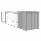 Chicken Cage with Run Light Grey 110x405x110 cm Galvanised Steel - 45-Degree Angle