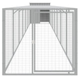 Chicken Cage with Run Light Grey 110x813x110 cm Galvanised Steel - Side View
