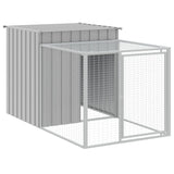 Chicken Cage with Run Light Grey 110x813x110 cm Galvanised Steel - Rear View