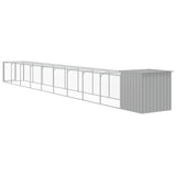 Chicken Cage with Run Light Grey 110x1017x110 cm Galvanised Steel - 45-Degree Angle