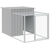 Chicken Cage with Run Light Grey 110x1017x110 cm Galvanised Steel - Rear View