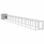 Chicken Cage with Run Light Grey 110x1221x110 cm