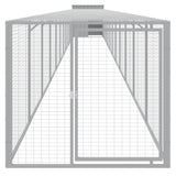 Chicken Cage with Run Light Grey 110x1221x110 cm Galvanised Steel - Side View