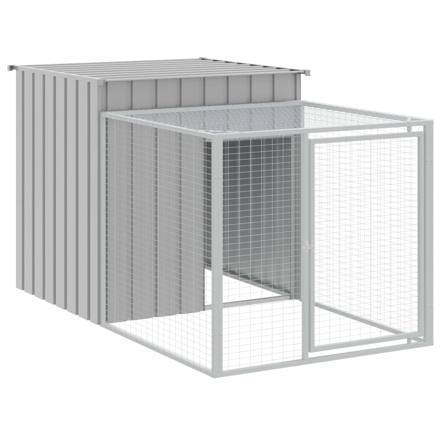 Chicken Cage with Run Light Grey 110x1221x110 cm