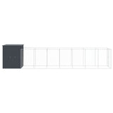 Dog House with Run Anthracite 165x863x181 cm Galvanised Steel - Top-Down View