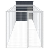 Dog House with Run Anthracite 165x1067x181 cm Galvanised Steel - Side View