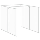 Dog House with Run Light Grey 165x659x181 cm Galvanised Steel - Close-Up Angle