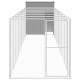 Dog House with Run Light Grey 165x1067x181 cm Galvanised Steel