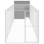 Dog House with Run Light Grey 165x1067x181 cm Galvanised Steel