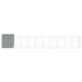 Dog House with Run Light Grey 165x1067x181 cm Galvanised Steel