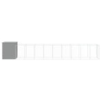 Dog House with Run Light Grey 165x1067x181 cm Galvanised Steel
