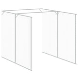 Dog House with Run Light Grey 165x1067x181 cm Galvanised Steel