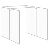 Dog House with Run Light Grey 165x1067x181 cm Galvanised Steel - Close-Up Angle