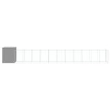 Dog House with Run Light Grey 165x1271x181 cm Galvanised Steel - Top-Down View