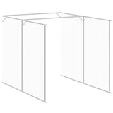 Dog House with Run Light Grey 165x1271x181 cm Galvanised Steel - Close-Up Angle