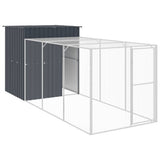 Chicken Cage with Run Anthracite 165x455x181 cm Galvanised Steel