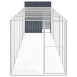 Chicken Cage with Run Anthracite 165x863x181 cm Galvanised Steel - Side View