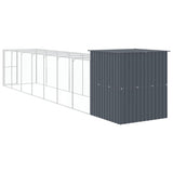 Chicken Cage with Run Anthracite 165x863x181 cm Galvanised Steel - 45-Degree Angle