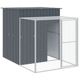 Chicken Cage with Run Anthracite 165x863x181 cm Galvanised Steel - Rear View