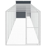 Chicken Cage with Run Anthracite 165x1067x181 cm Galvanised Steel - Side View