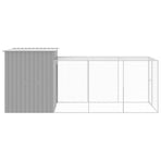 Chicken Cage with Run Light Grey 165x455x181 cm Galvanised Steel