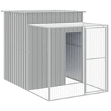 Chicken Cage with Run Light Grey 165x455x181 cm Galvanised Steel - Rear View