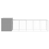 Chicken Cage with Run Light Grey 165x659x181 cm Galvanised Steel - Top-Down View