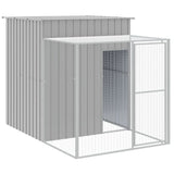Chicken Cage with Run Light Grey 165x659x181 cm Galvanised Steel - Rear View
