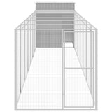 Chicken Cage with Run Light Grey 165x863x181 cm Galvanised Steel