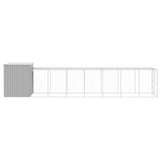 Chicken Cage with Run Light Grey 165x863x181 cm Galvanised Steel - Top-Down View