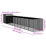 Chicken Cage with Run Light Grey 165x1067x181 cm Galvanised Steel - Low Angle