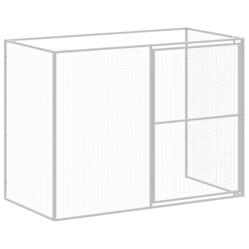 Dog House with Run Anthracite 214x457x181 cm Galvanised Steel