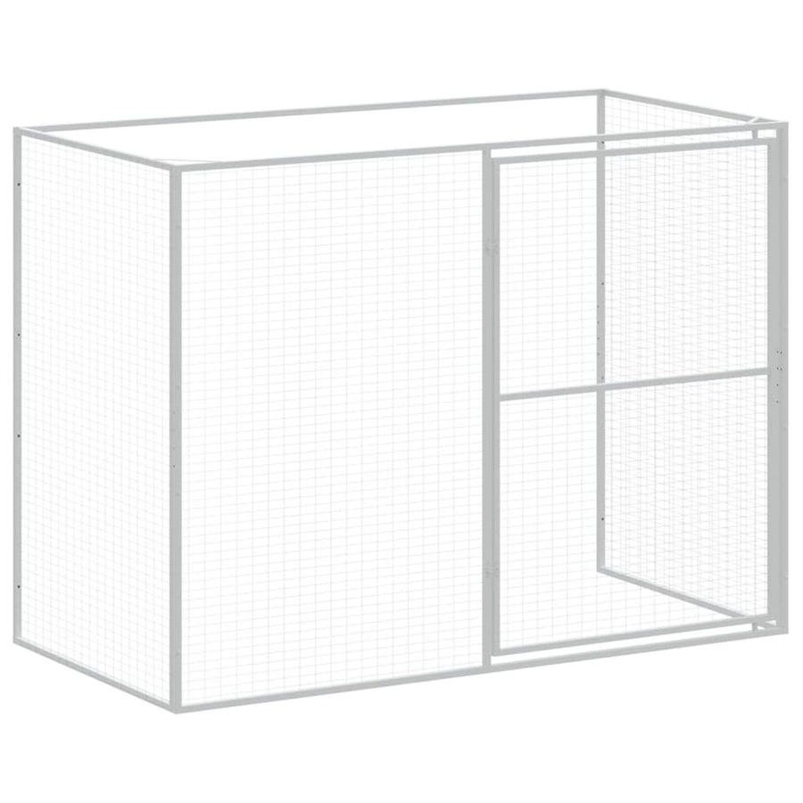 Dog House with Run Anthracite 214x457x181 cm Galvanised Steel