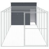 Dog House with Run Anthracite 214x661x181 cm Galvanised Steel - Side View