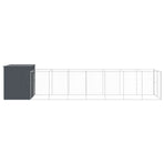 Dog House with Run Anthracite 214x865x181 cm Galvanised Steel