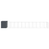 Dog House with Run Anthracite 214x1273x181 cm Galvanised Steel - Top-Down View