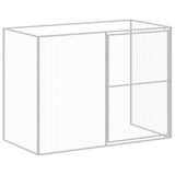Dog House with Run Light Grey 214x661x181 cm Galvanised Steel