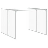 Dog House with Run Light Grey 214x865x181 cm Galvanised Steel