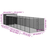 Dog House with Run Light Grey 214x865x181 cm Galvanised Steel - Extra Image